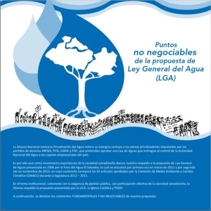 Puntos no negociables de la propuesta de Ley General de Aguas