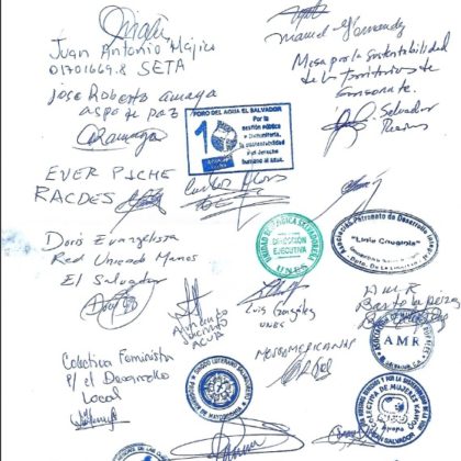 Pieza de Correspondencia exigiendo debate respecto a la Ley General de Aguas en la Asamblea Legislativa