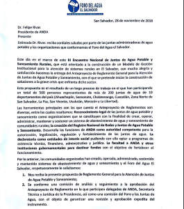 Comunicado de prensa entrega del reglamento 28 de noviembre de 2018