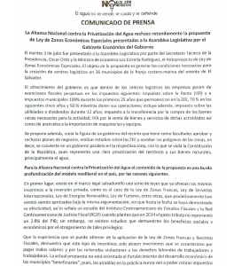 Comunicado de prensa Zonas Económicas Especiales 18 de julio de 2018
