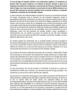 Comunicado Valle El Ángel 13 de diciembre de 2018