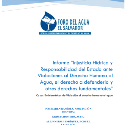 Informe de derecho humano al agua presentado ante CIDH